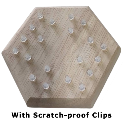 Hexagonal Wood Jewelry Display 20 Scracth-proof Clips