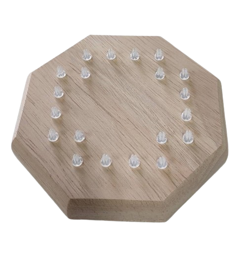 Octagonal Wood Display 24 Clear Scratch-proof Clips